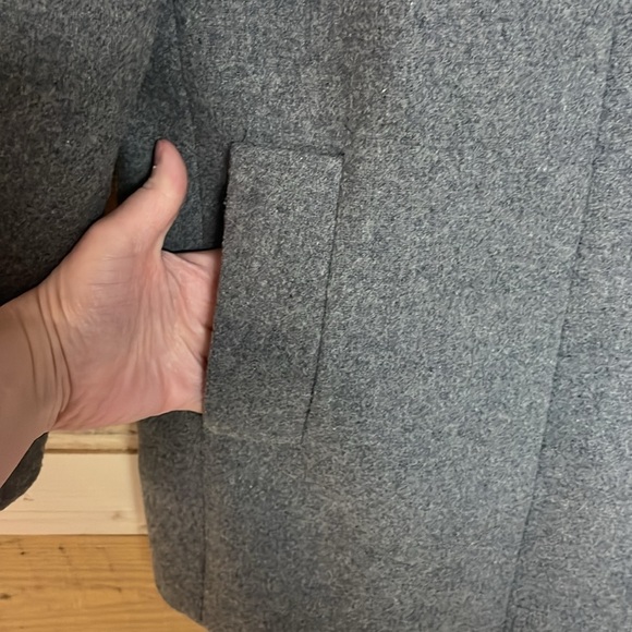 J.Crew Mercantile size 10 Gray Wool with Satin Liner Mock Neck Coat with Pockets - Picture 3 of 7